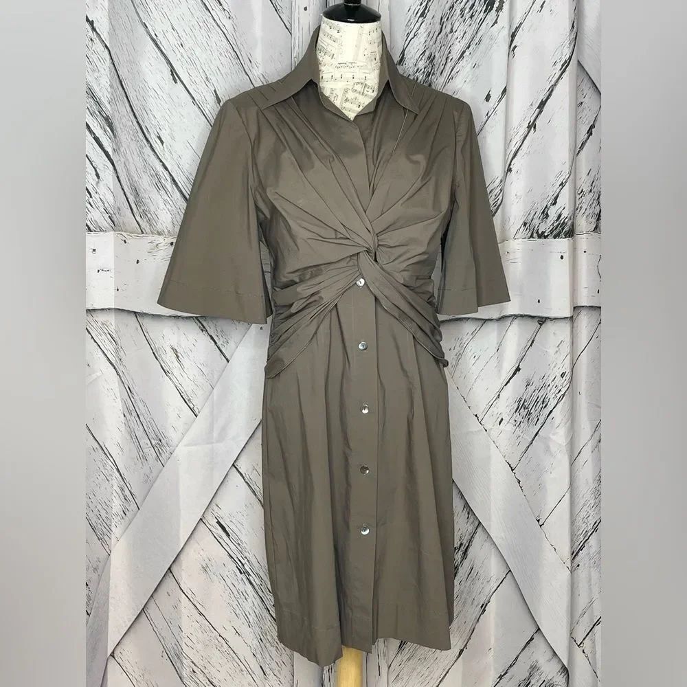 Trina Turk Shirt Dress Twisted Front 10